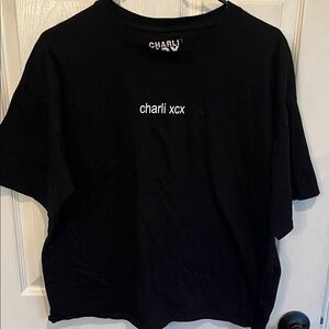 Charli XCX Black T-Shirt (Slightly cropped) H&M size xl